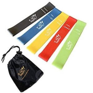 Fit Simplify Resistance Loop Exercise Bands with Instruction Guide, Carry Bag, EBook and Online Workout Videos, Set of 5